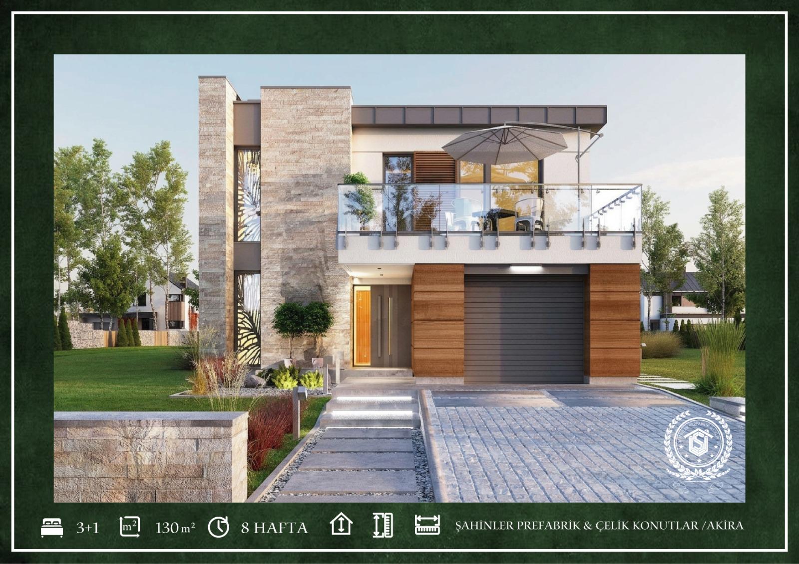 Akira 130 prefabrik hafif çelik konut modeli
